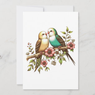 Bröllop Love birds Inbjudningar