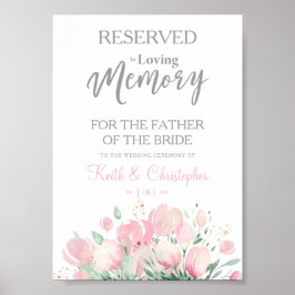 Bröllop- Loving Memory Reserved Seat Blommigt WAN Poster
