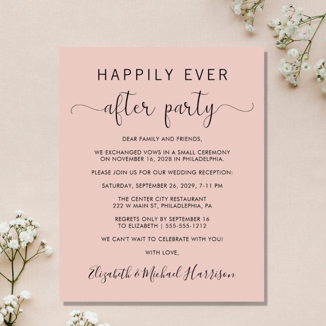Bröllop, lyckligtvis allt efter Party  inbjudan (An affordable wedding announcement + reception invitation without compromising on quality or design)