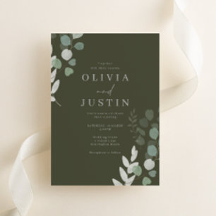 Bröllop lyx: Divine Olive Greenery Bröllop Inbjudningar