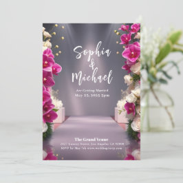 Bröllop Magazine Cover Vit ros och Orchids Inbjudningar