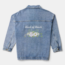 Bröllop Maid of honor Anpassningsbar Denim Jacka