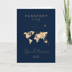 Bröllop-målpasset World Map Modern Invi Inbjudan