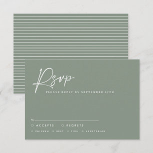 Bröllop manus modern sage grön manus rsvp svar inbjudningar