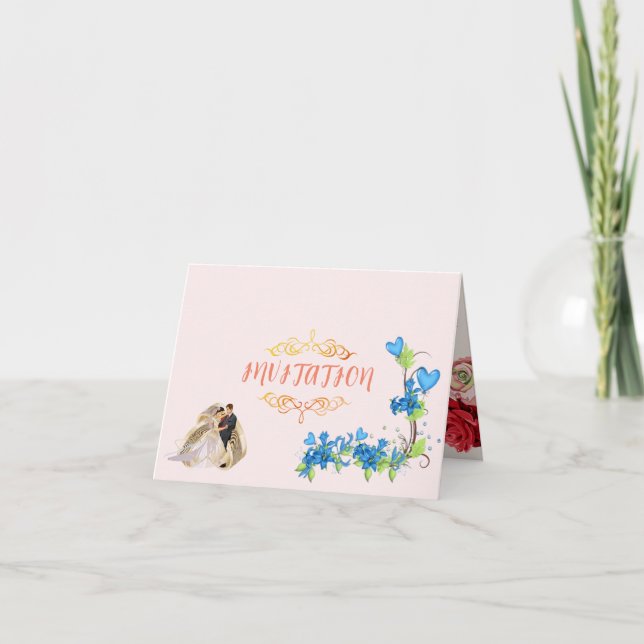 Bröllop-mappad inbjudan (Framsida)