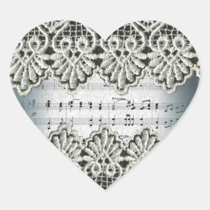 Bröllop Mars med Snöre Heart Sticker Hjärtformat Klistermärke