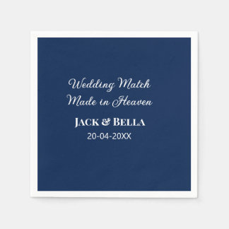Bröllop Match gjord i himmelens bröllop gynnar blå Pappersservett
