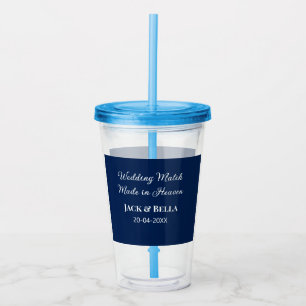 Bröllop Match gjord i himmelens bröllop gynnar blå Take Away Mugg