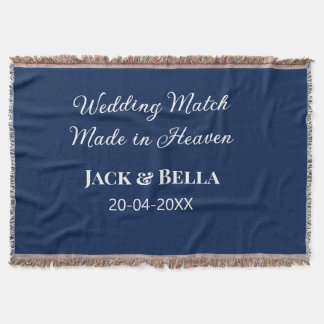 Bröllop Match made in heaven bröllopspresenter blå Filt