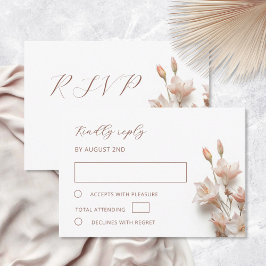 Bröllop med 3D Boho blommor i rosaton OSA Kort