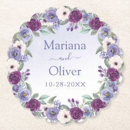 Bröllop med akvatellfärgade blommor underlägg papper