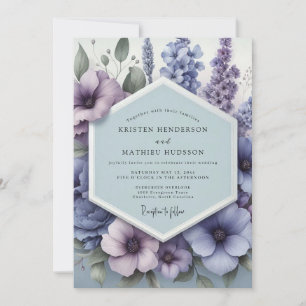 Bröllop med blekviolett pastoral blomning inbjudningar