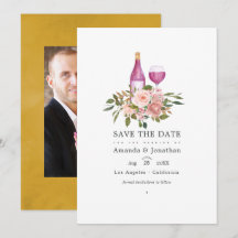 Bröllop med blommande rosé och guld vinprovning