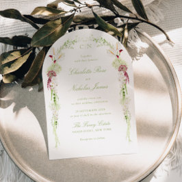 Bröllop med blomsterbåge inbjudningar