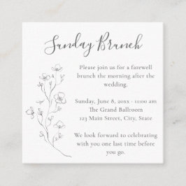 Bröllop med blomstermotiv för söndagsbrunch tilläggskort
