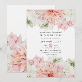 Bröllop med Blush Dahlias Blommor Inbjudningar