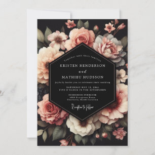 Bröllop med Blush Floral Nocturne Inbjudningar
