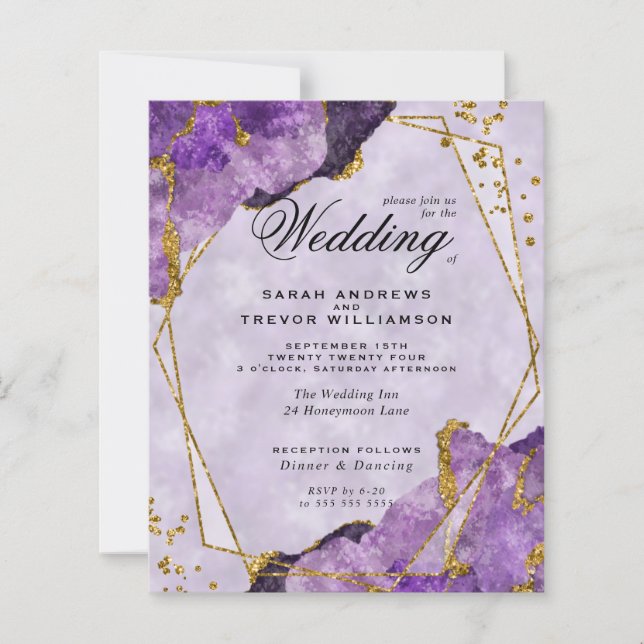 Bröllop med budget ametist kristaller (Framsida)