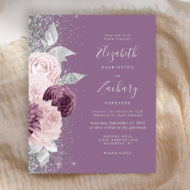 Bröllop med budgetblommor i mauve nyans med silver