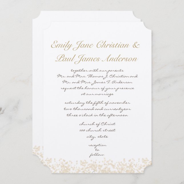 Bröllop med eleganta monogram med rosablommiga bla inbjudningar (Fram/baksida)