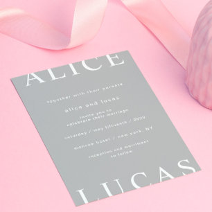 Bröllop med Eleganten Ultra Modern Layout Inbjudningar