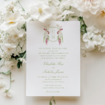 Bröllop med kaskad blomster monogram krön