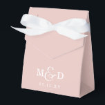 Bröllop med klassisk modern monogrammonogram i ros presentaskar<br><div class="desc">Presenter i rosaton med klassisk modern monogram för bröllop</div>