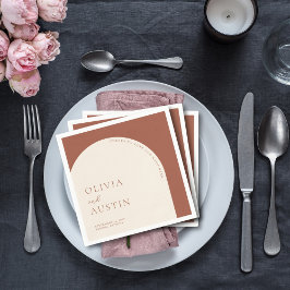 Bröllop med med den minimalistiska terracotta Arch Pappersservett