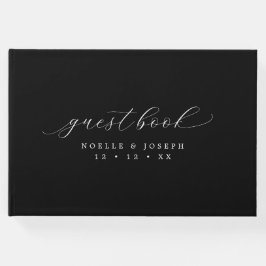 Bröllop med minimalistisk svartvitt-Elegant Gästböcker