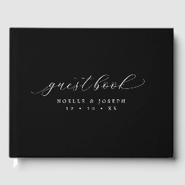 Bröllop med minimalistisk svartvitt-Elegant Gästböcker