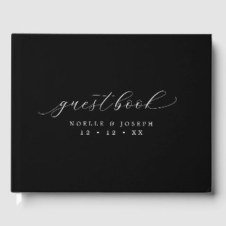 Bröllop med minimalistisk svartvitt-Elegant Gästböcker