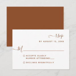 Bröllop med minimalistiskt terracotta Calligraphy OSA Kort