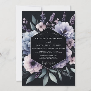 Bröllop med Periwinkle Chiaroscuro Bloom Inbjudningar