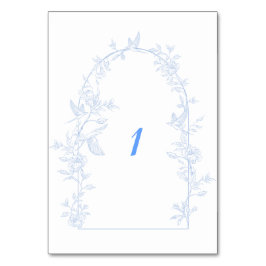 Bröllop med ram för blå Blommigt Bordsnummer