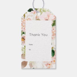 Bröllop med Rosa Blommig Hortensia Presentetikett