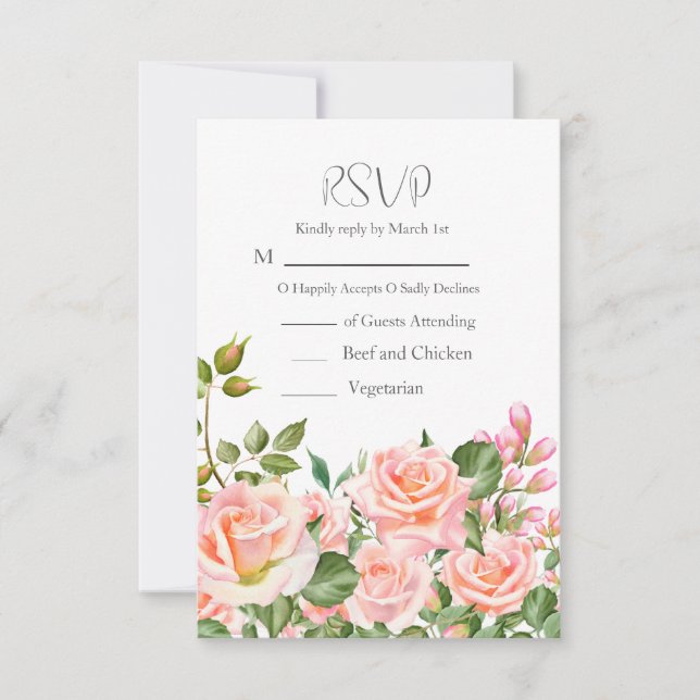 Bröllop med rosa botanisk QR-kod OSA Kort (Framsida)
