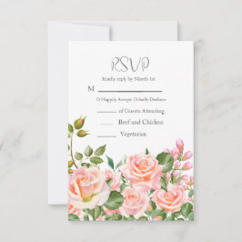 Bröllop med rosa botanisk QR-kod OSA Kort