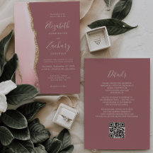 Bröllop med rosa guld Agat Damrosa QR-kod