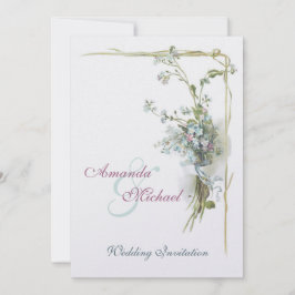 Bröllop med rosa och blå förgätmigejer inbjudningar