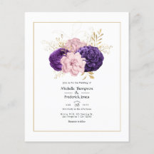 Bröllop med rosablom och violetta blommor