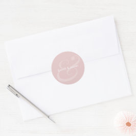 Bröllop med rosafärgad Ampersand & Monogram Runt Klistermärke