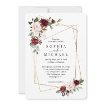 Bröllop med rosafärgad och vinröd floral guldgeome