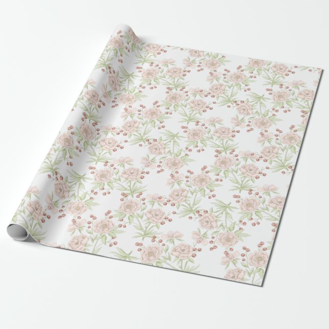 Bröllop med rosor i rosablush presentpapper (Utrullad)