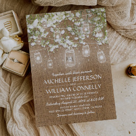 Bröllop med rusticerad bröllopsutsmyckning med bab inbjudningar