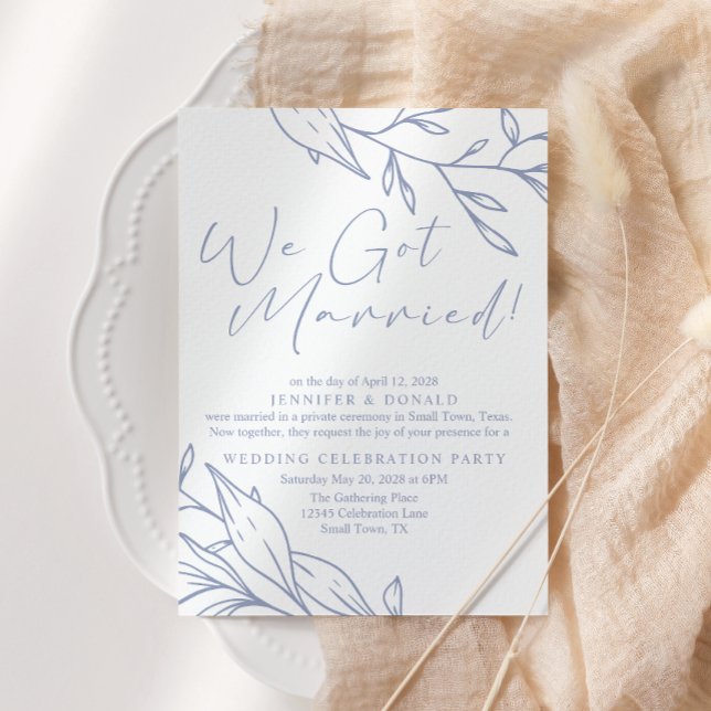 Bröllop med Vinblomsblomma Nygifta Inbjudningar (Skapare uppladdad)