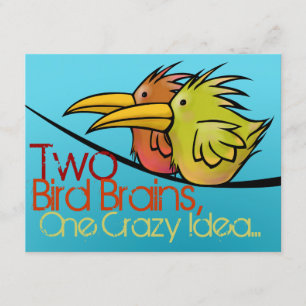 Bröllop-meddelande, 2 fåglar på en tråd, funny inbjudningar