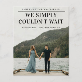 Bröllop Meddelande Budgeten Kunde Inte Vänta Foto