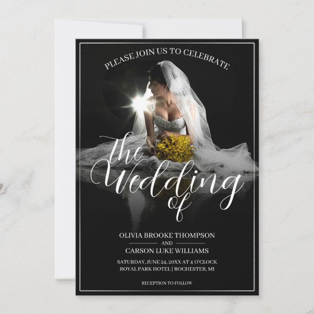 Bröllop-meddelande med Sitta Bride - Classic (Framsida)