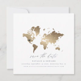 bröllop-meddelande om vattenfärgsvärldskartan guld meddelande