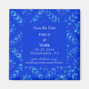 Bröllop Mediterranean Blue Save Date II Magnet